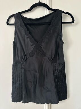Banana Republic Black Lace-Trim Sleep Tank